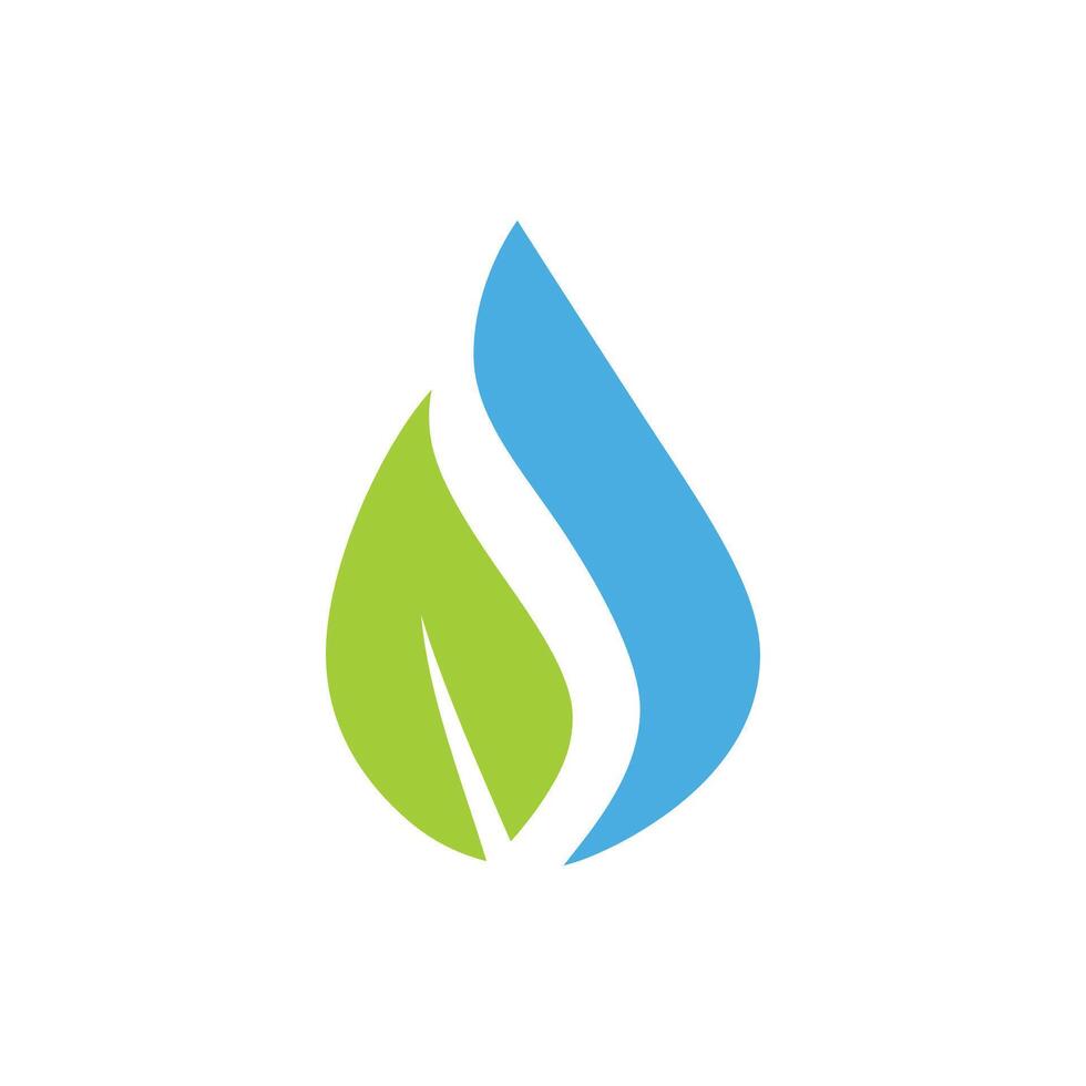 Drop and Leaf Logo Symbol Simple Nature Logo. Natural Water Drop and Leaf Icon Design. vector