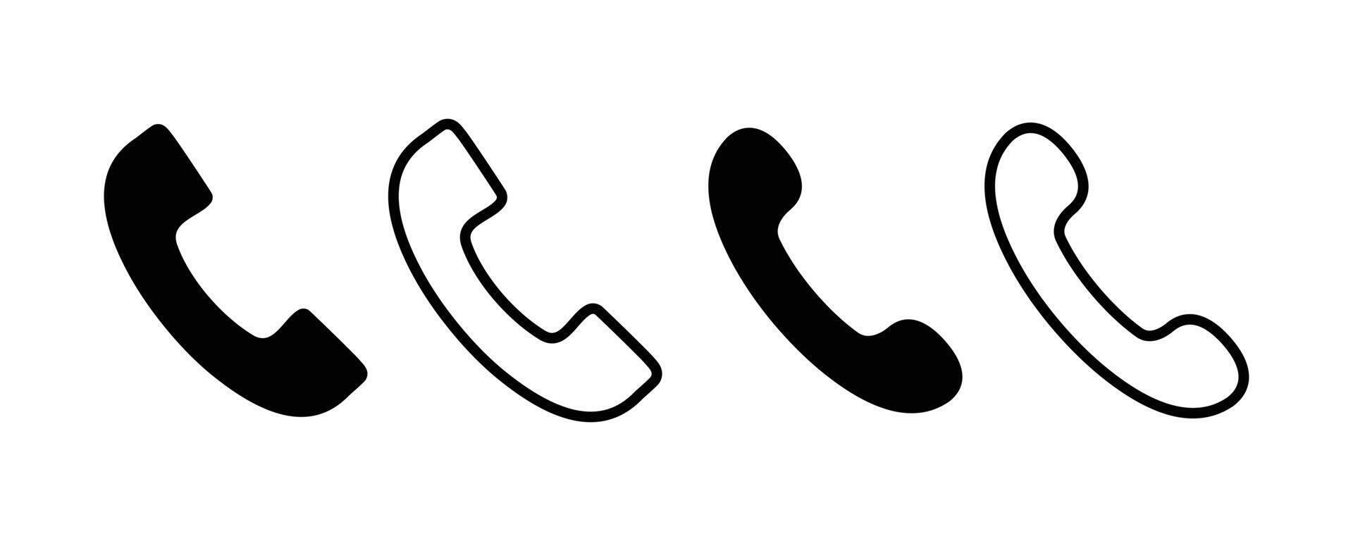 Telephone icon in flat style. Phone icon set. Telephone symbol. Contact us icon vector