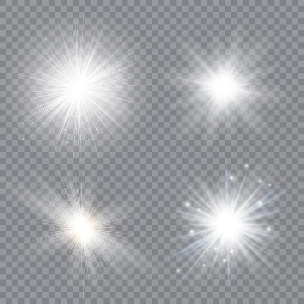 Bright sparkle effects and star glow vector
