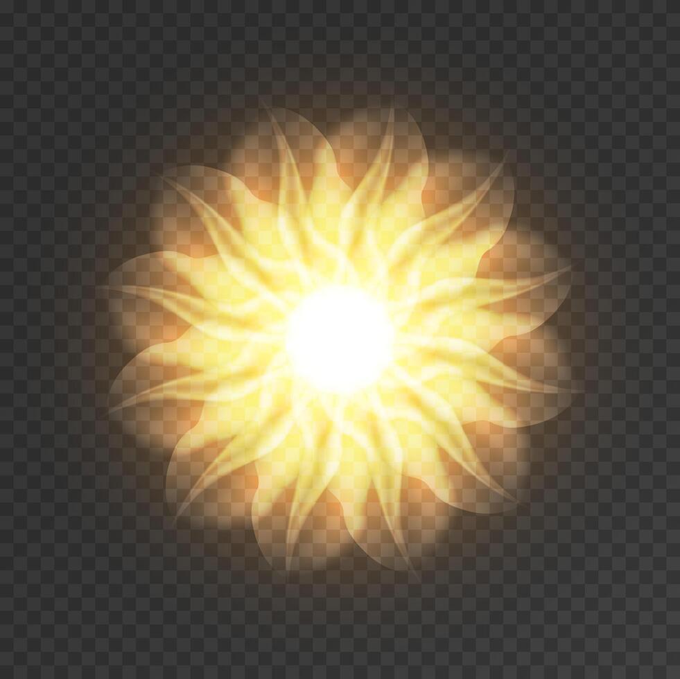 White glowing sunburst vector