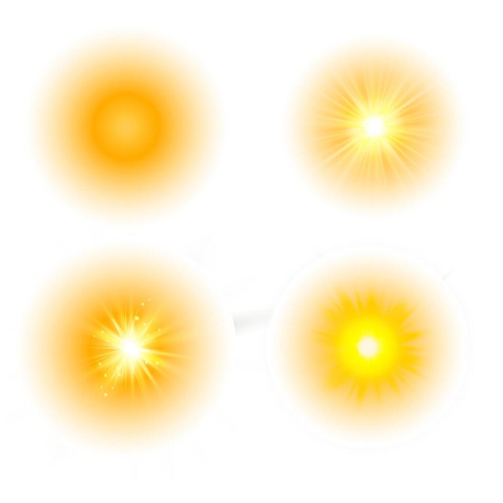 Sunlight flash with sparkling star on white background vector