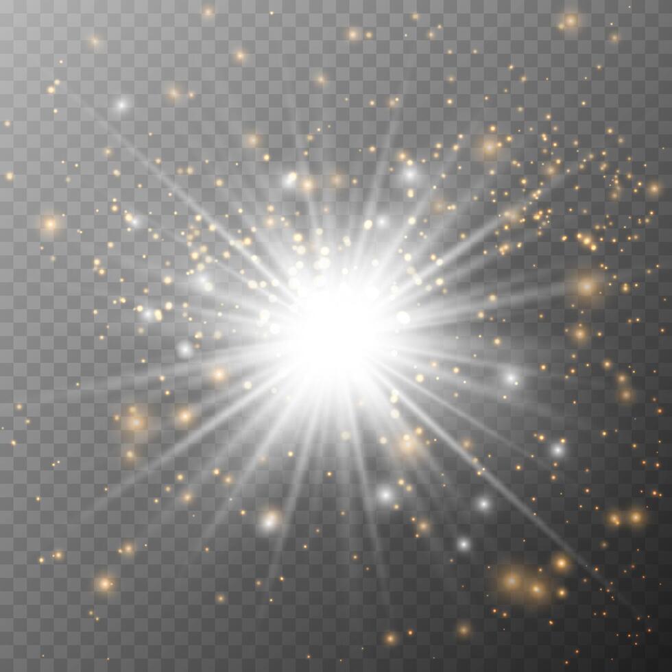 Magical Christmas glow with stars and light particles vector