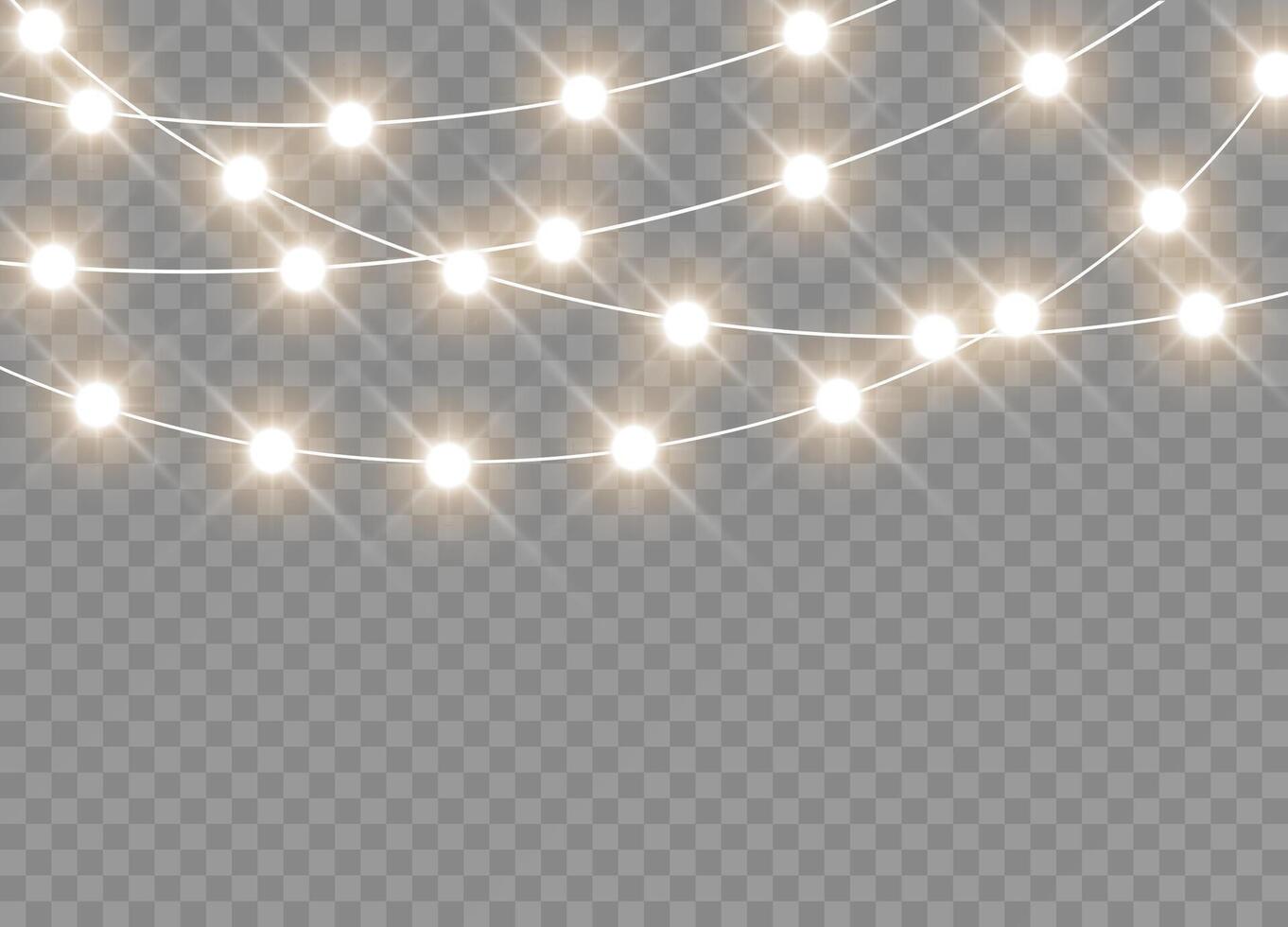 Christmas lights realistic elements for seasonal designs vector
