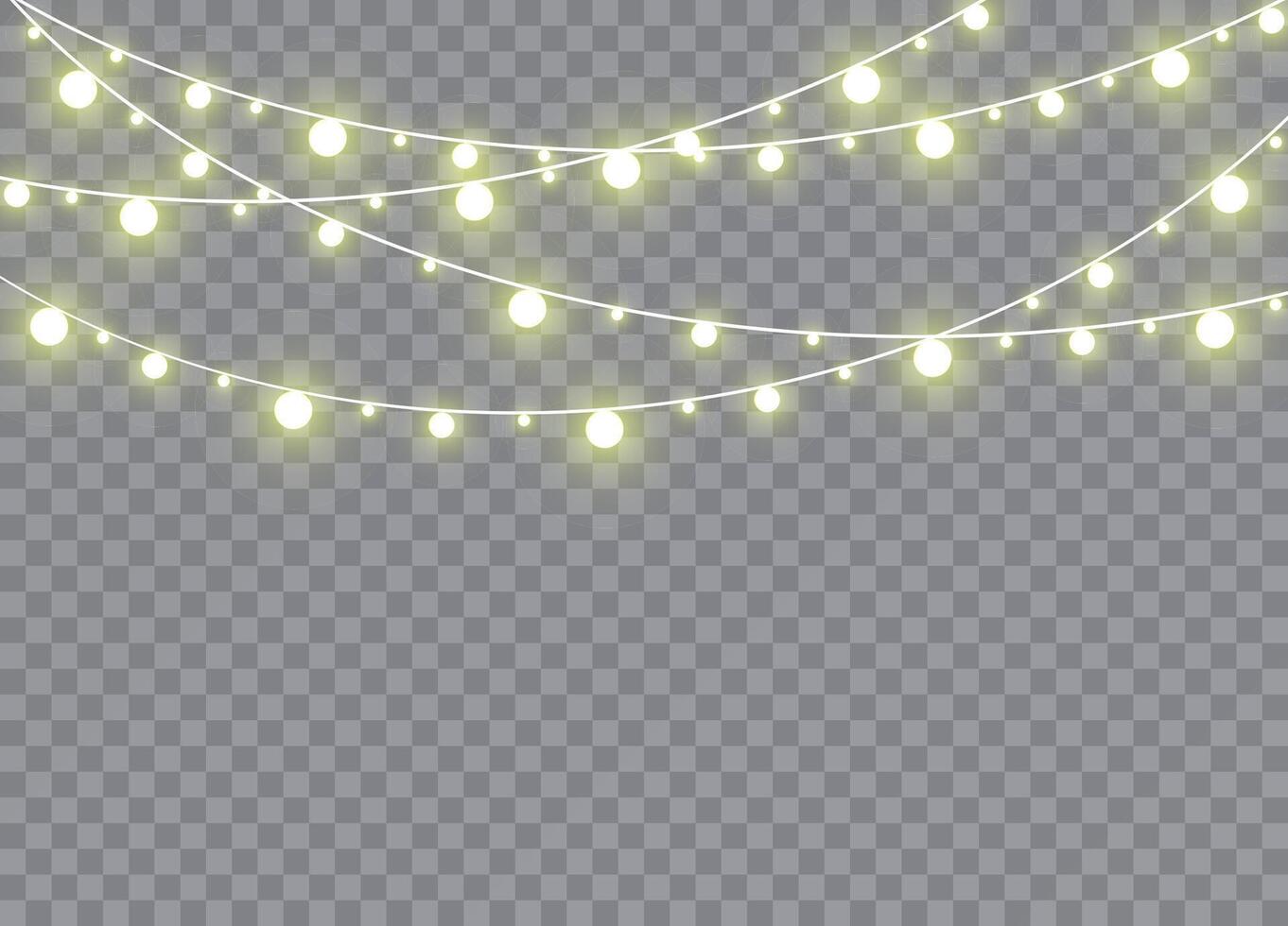 Festive garlands with glowing lights for Xmas creations vector