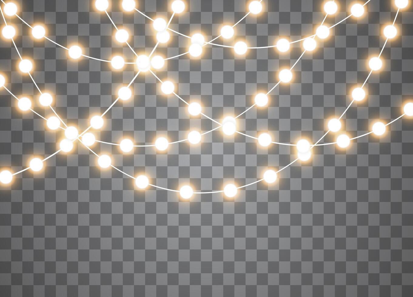 Illuminated festive garlands for holiday graphics vector