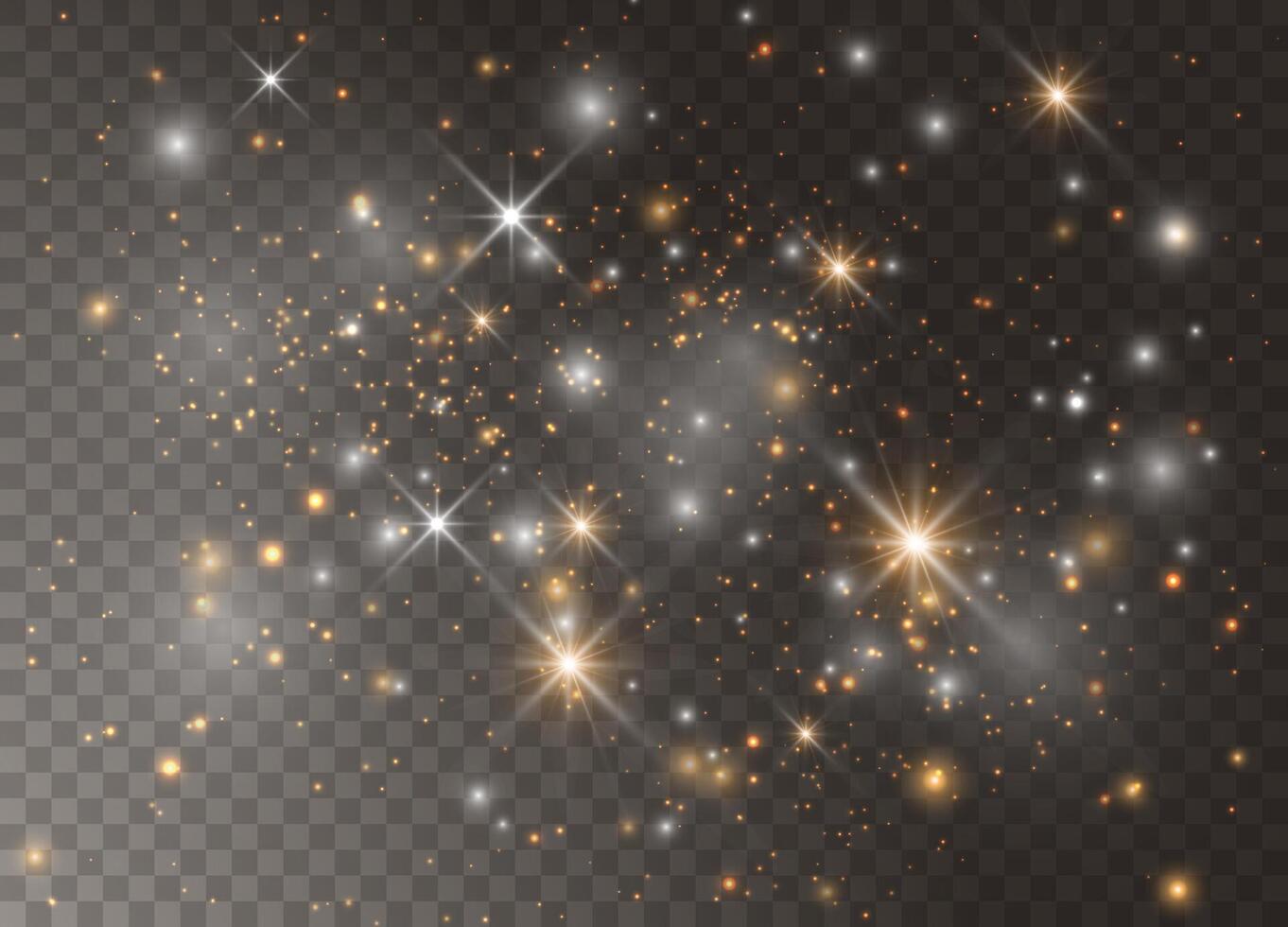 Glittering light stars and sparkling particles collection vector