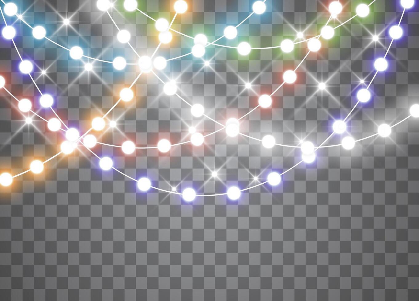 Christmas light strings for seasonal design elements vector