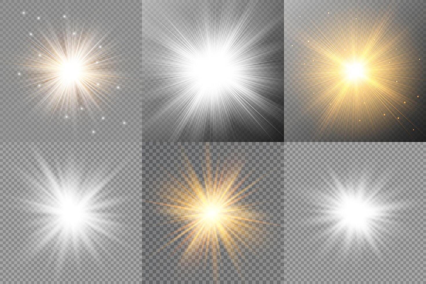Radiant star set with magical light effects vector
