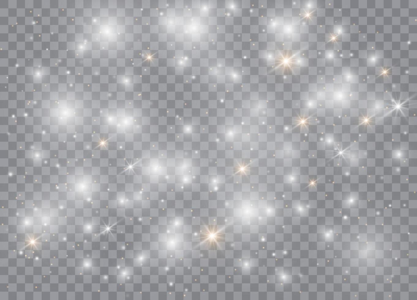 Glowing stars with magical dust and light explosions vector