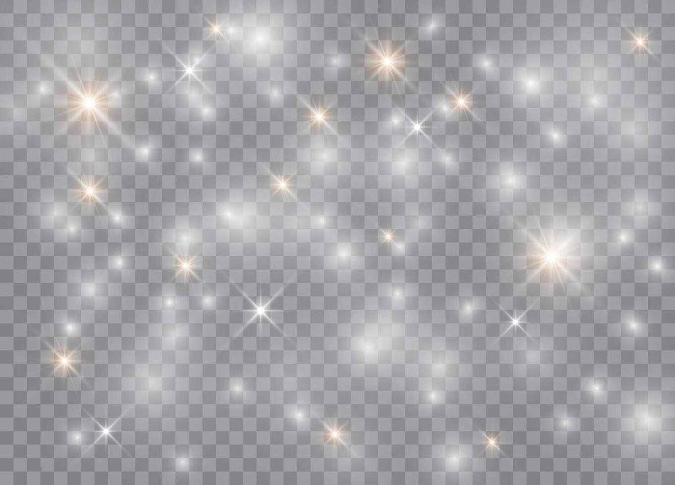 Bright stars with glowing light effects and dust particles vector