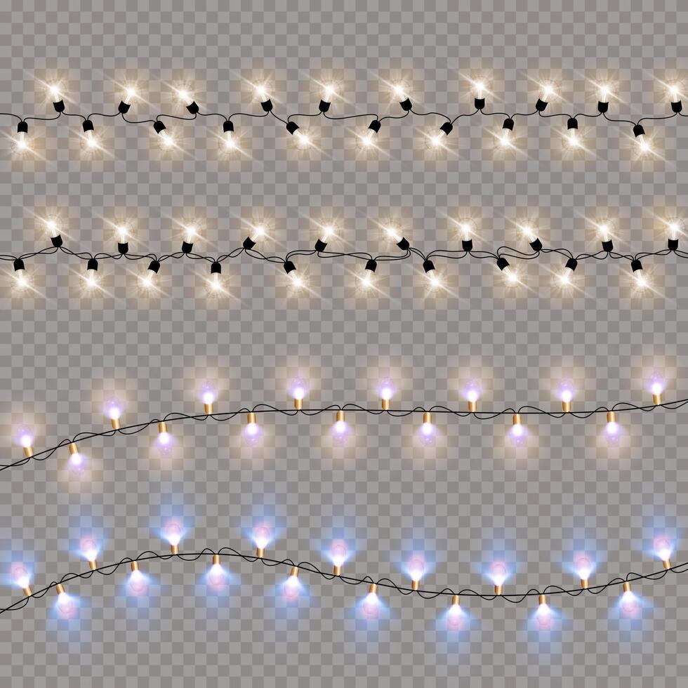 Realistic Christmas lights collection for festive designs vector
