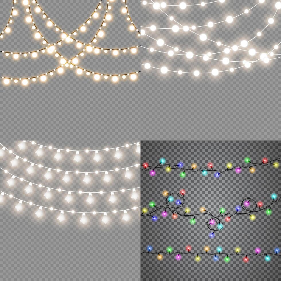 Festive glowing Christmas lights for web and print vector