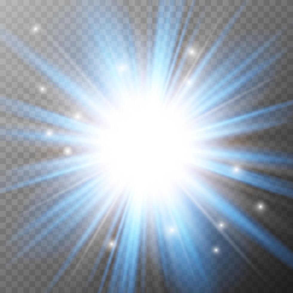 Sunburst with sparkling star fragments vector
