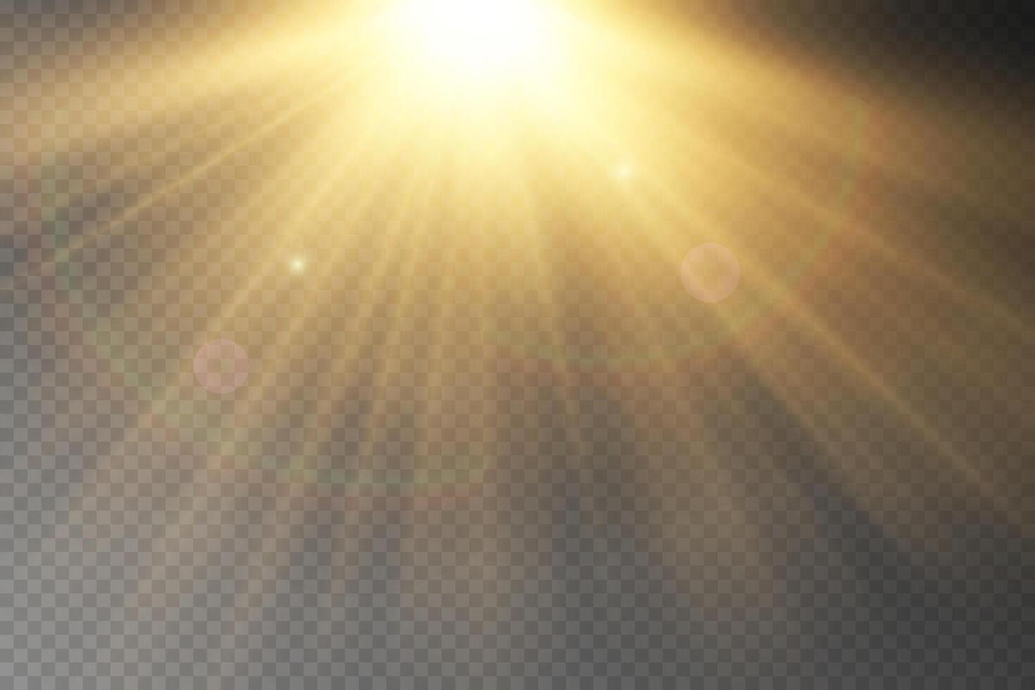 Shining golden star. Light Effect Bright Star, Christmas Star. Gold glowing light explodes. vector