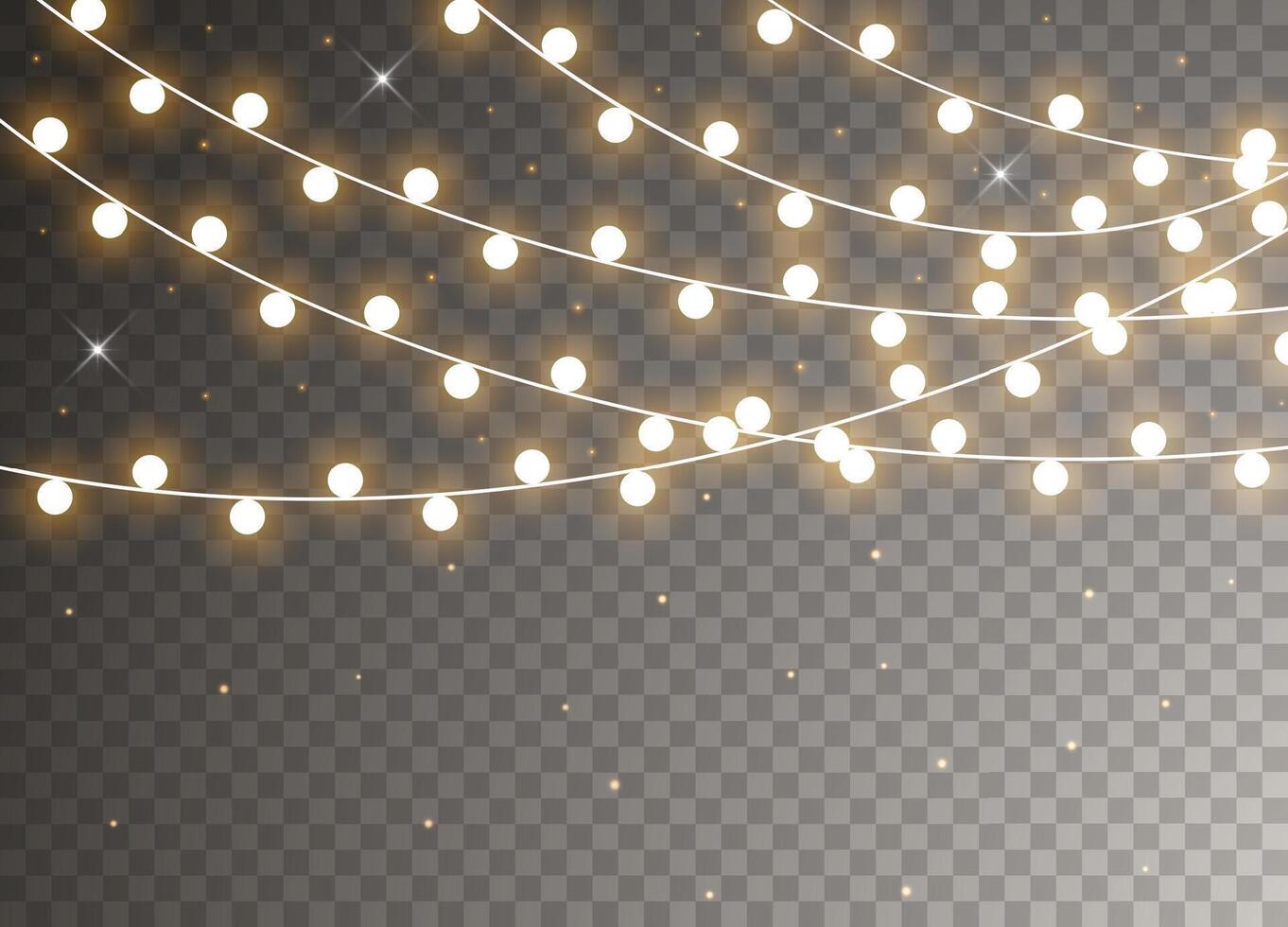 Christmas lights isolated realistic design elements. vector