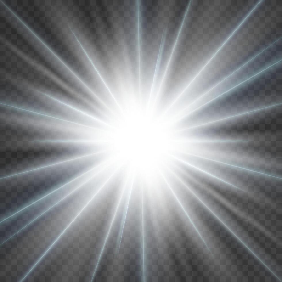 Starry explosion with bright sunburst vector