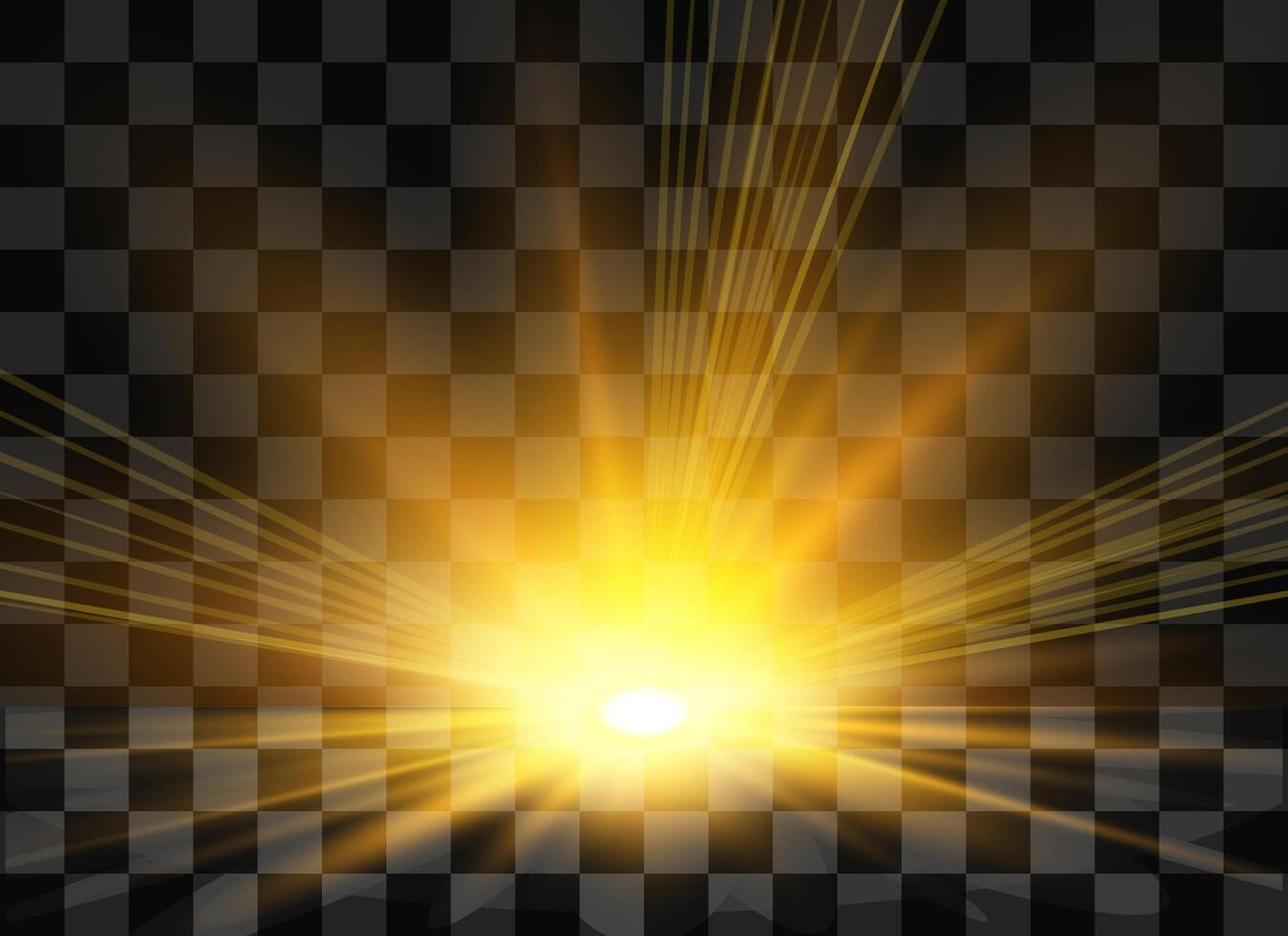 Beam of the shining sun. Special glare light effect. vector