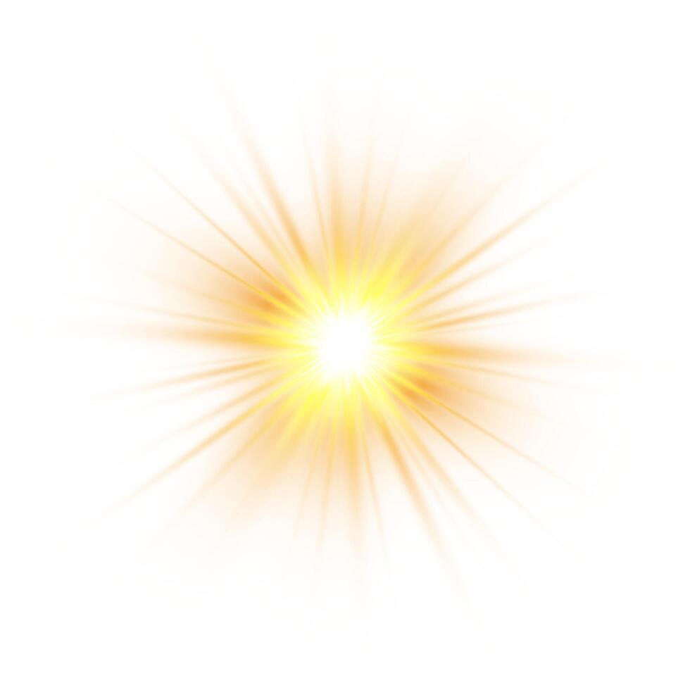 Yellow sun, a flash, a soft glow without departing rays. vector