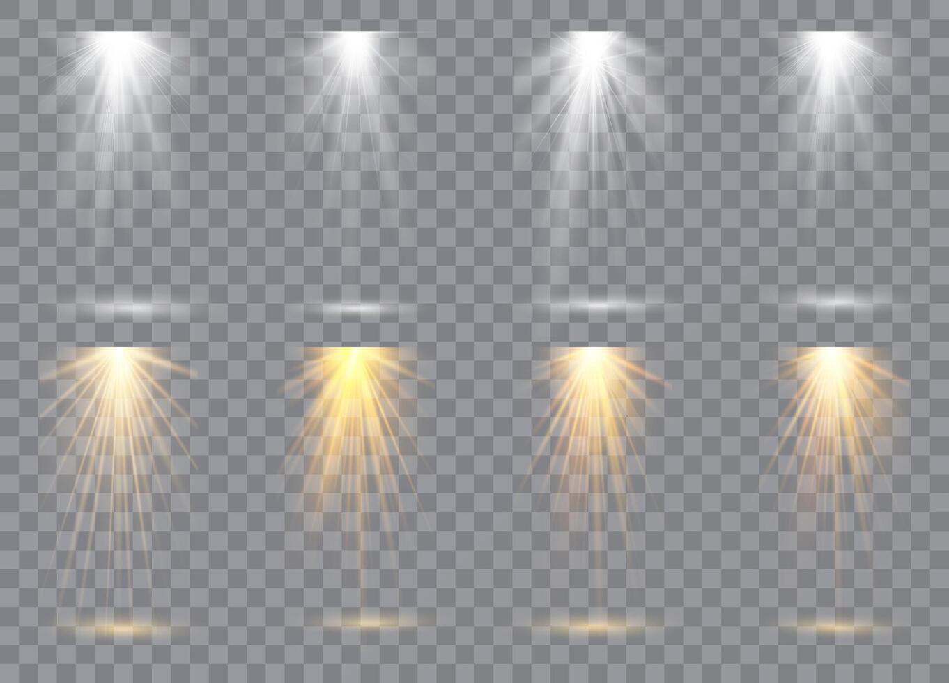 Searchlight collection for stage lighting. vector