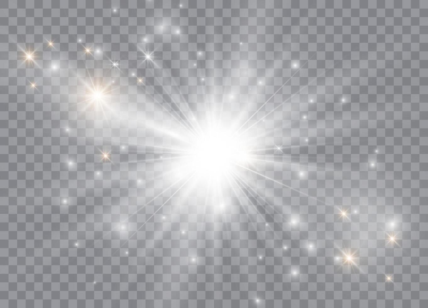 Bright sunshine. Beautiful bright rays. vector