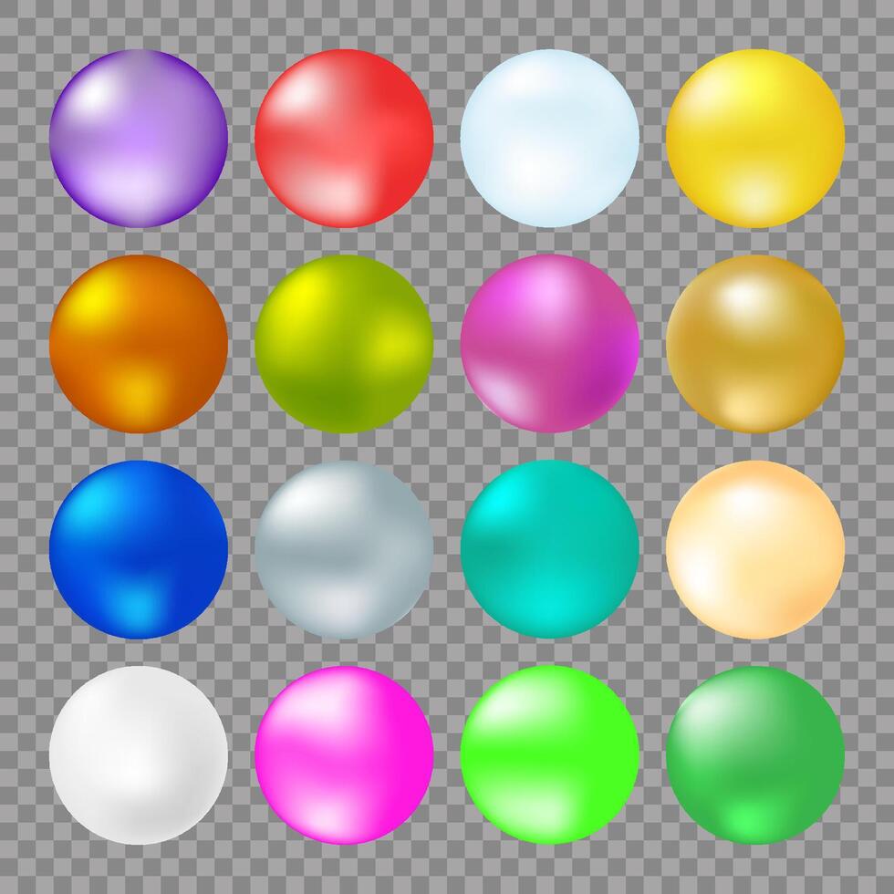 Set of multicolored spheres. vector