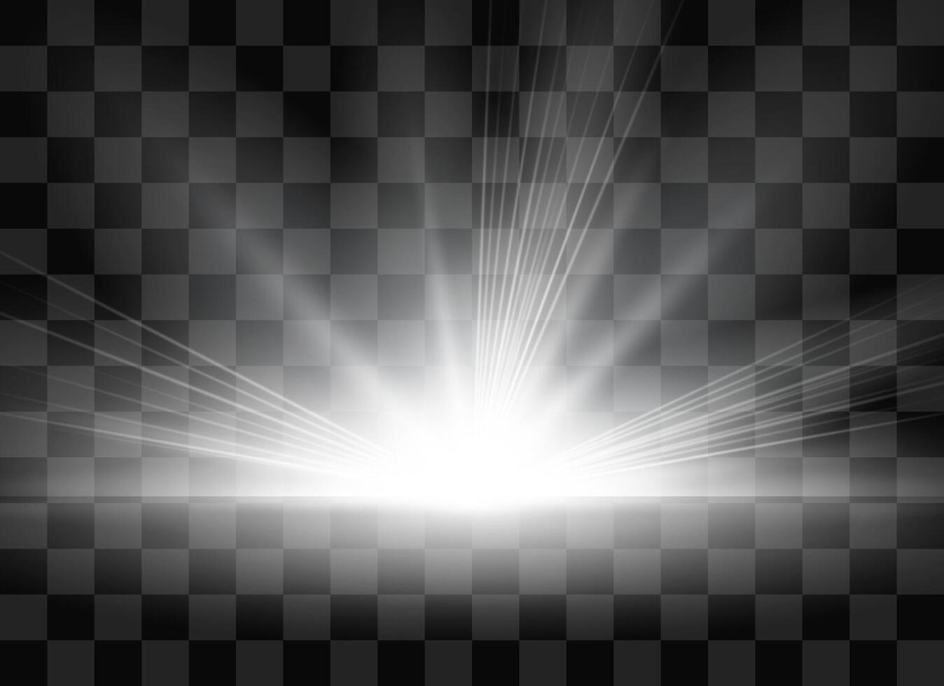 White glowing light explodes on a background. Sparkling magical dust particles. vector
