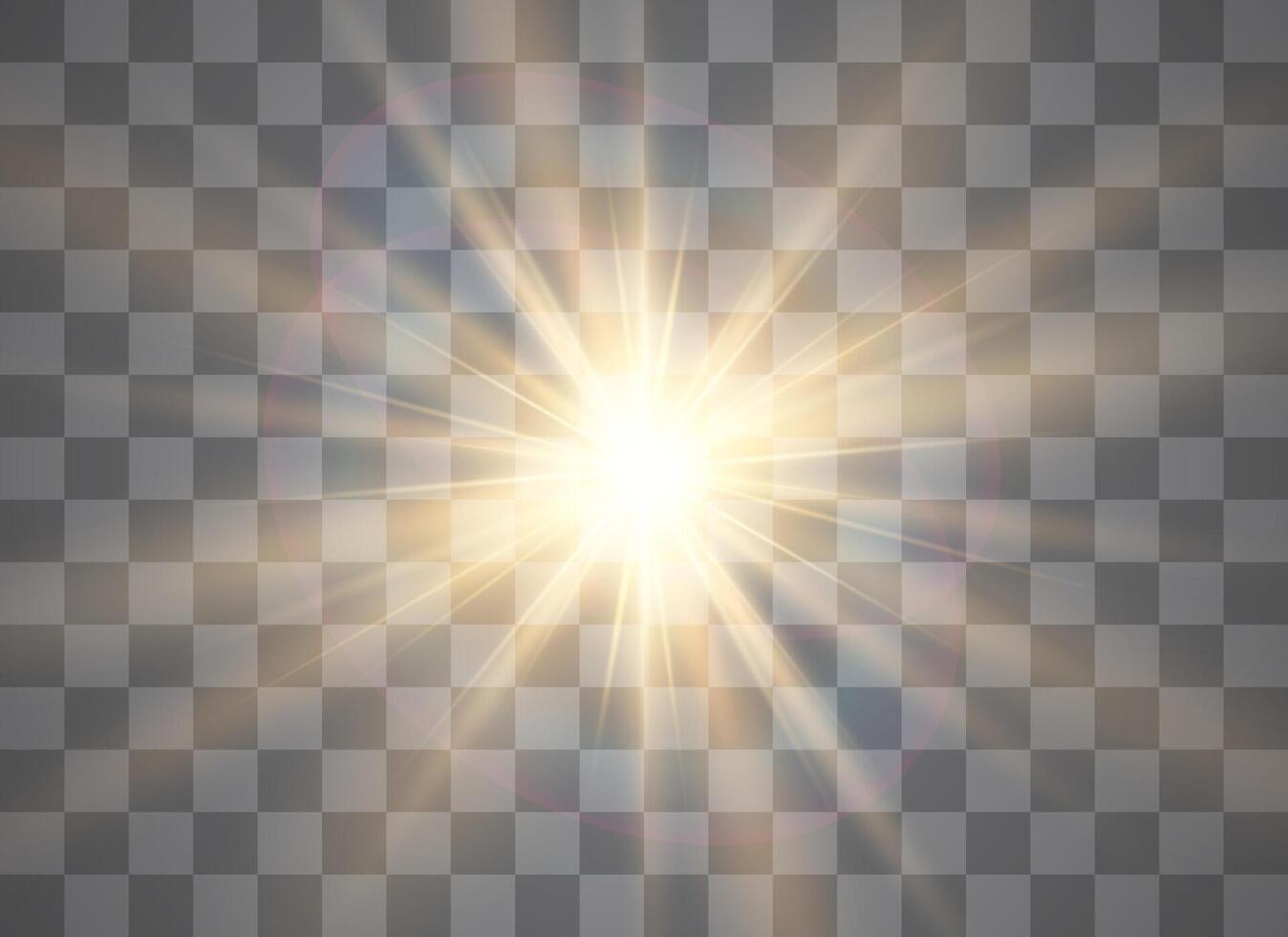 Sunlight background. Isolated yellow rays of light. vector