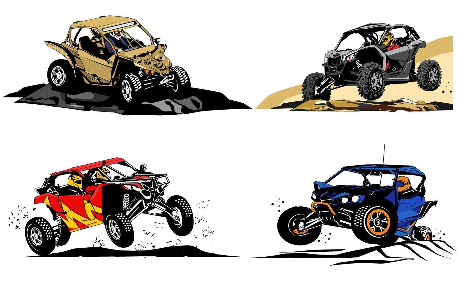 UTV offroading social club logo design set vector