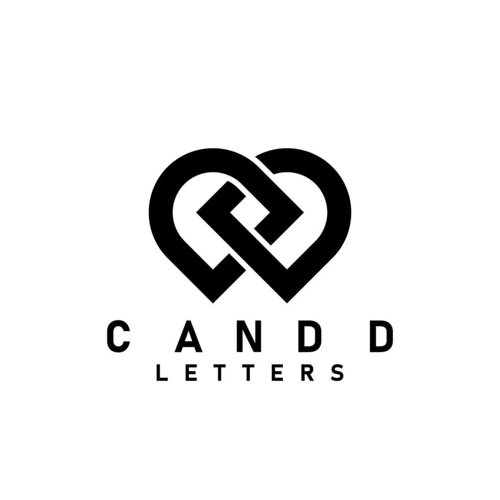 C and D letters loo desin siple vector