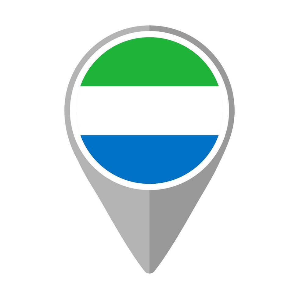 Sierra Leone Flag on Location Pin vector