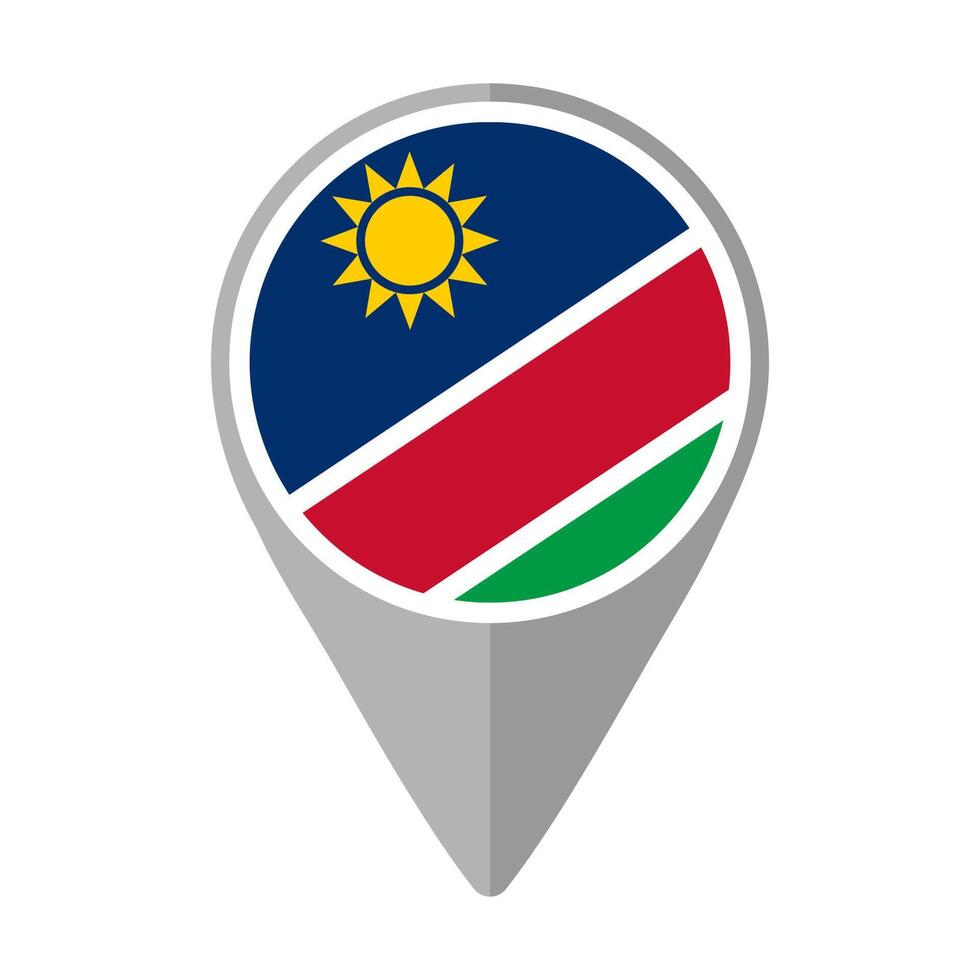 Namibia Flag on Location Pin vector