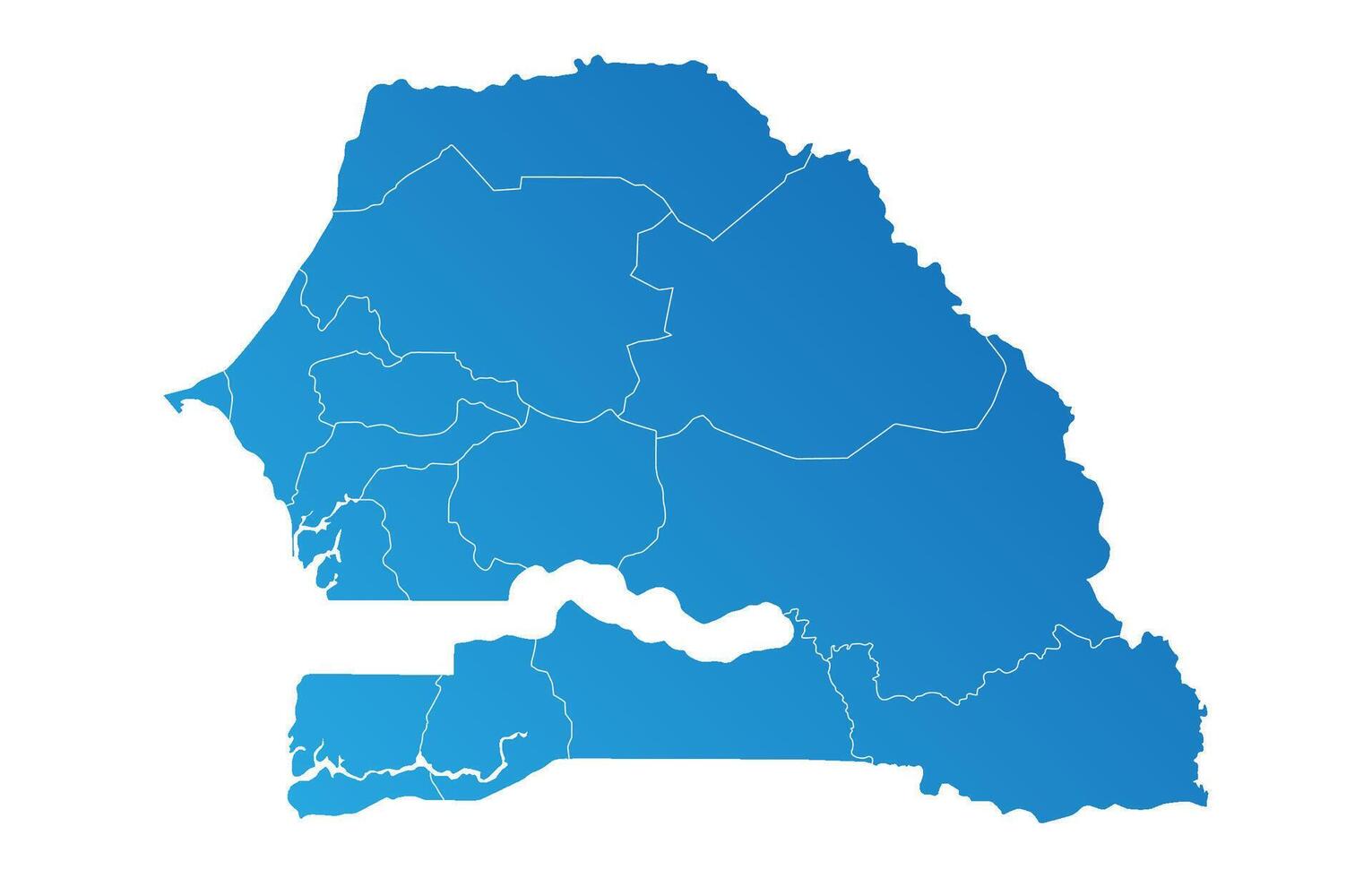 Senegal district Country land Map vector