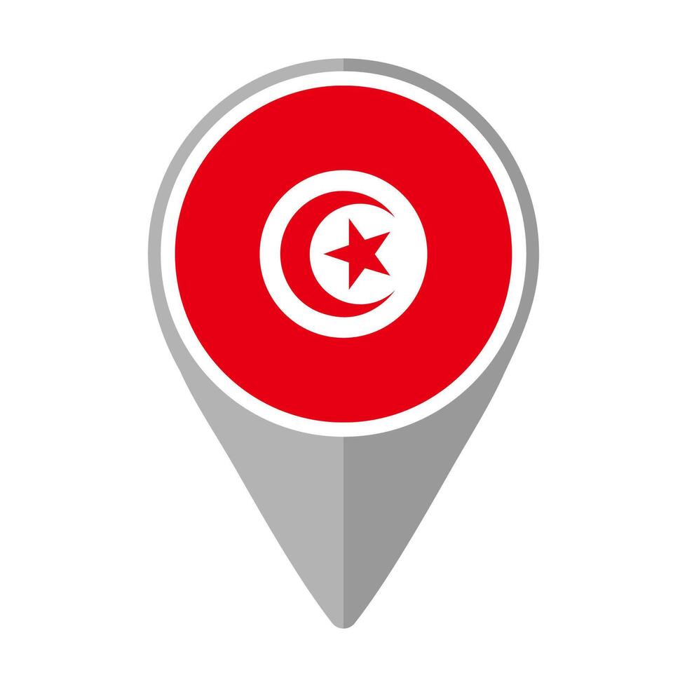 Tunisia Flag on Location Pin vector