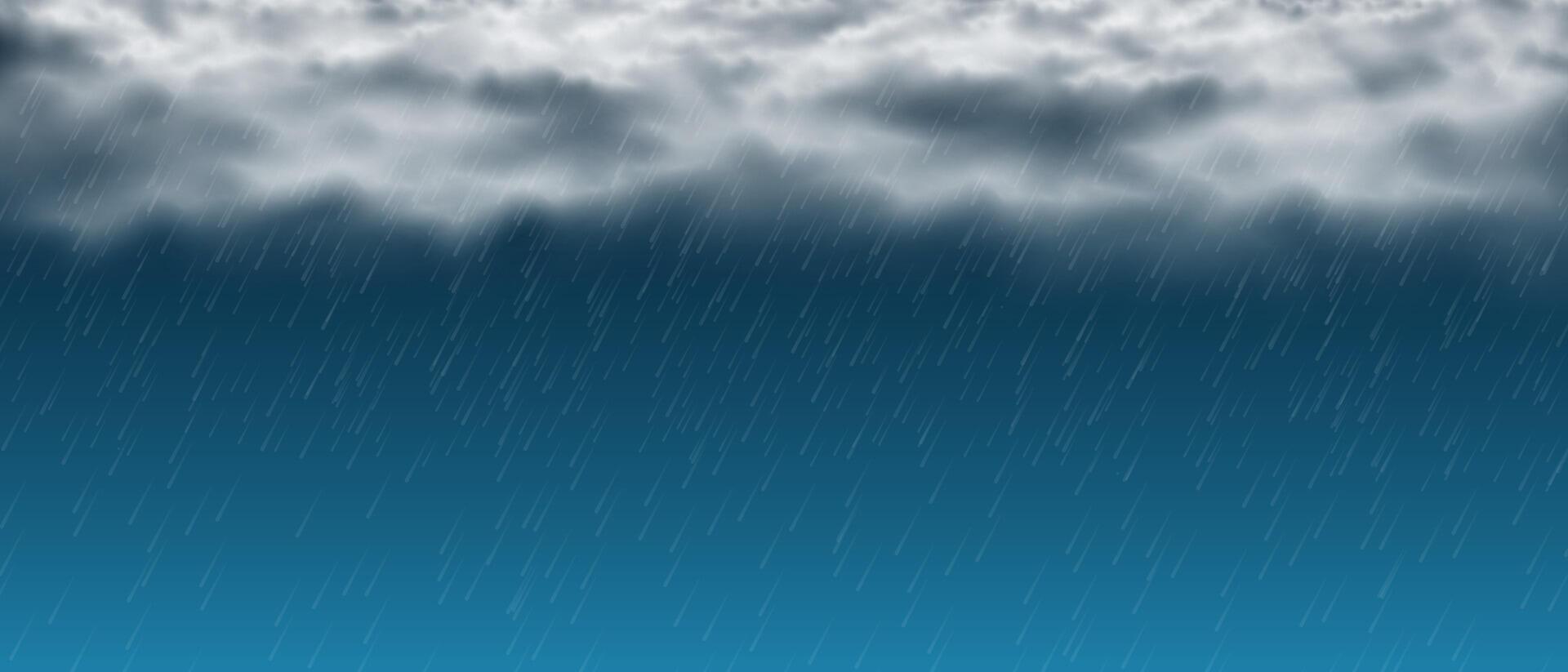 White rains big clouds pano vector
