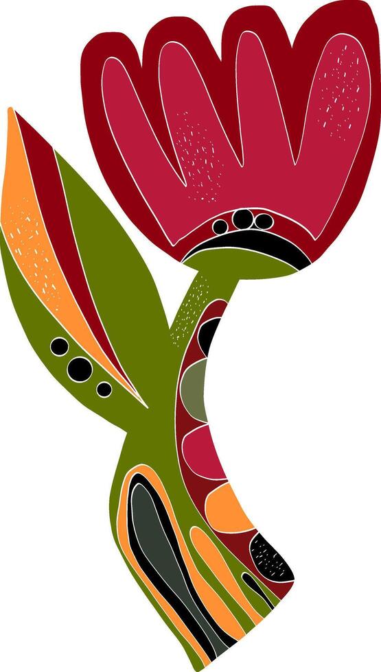 a colorful abstract flower with a leaf shape vector