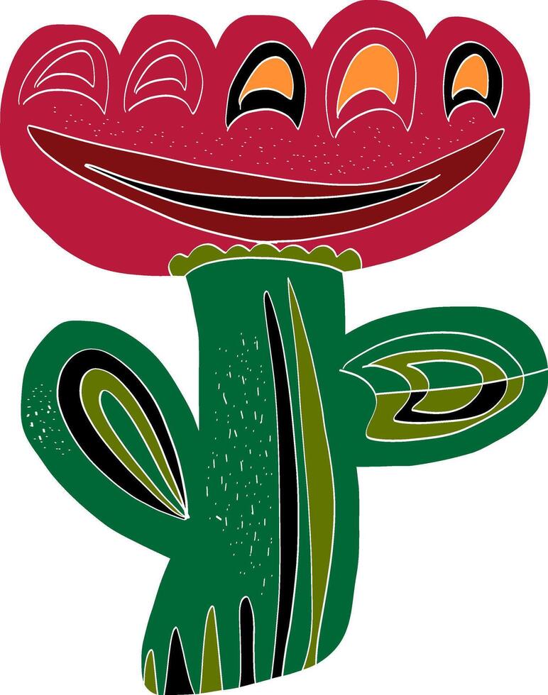 a cactus with a smiley face on it vector