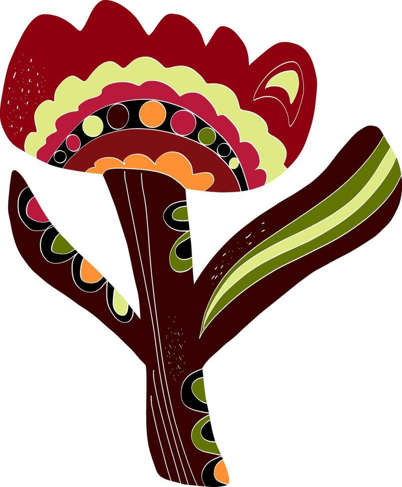 a colorful flower with a leaf and a leaf vector