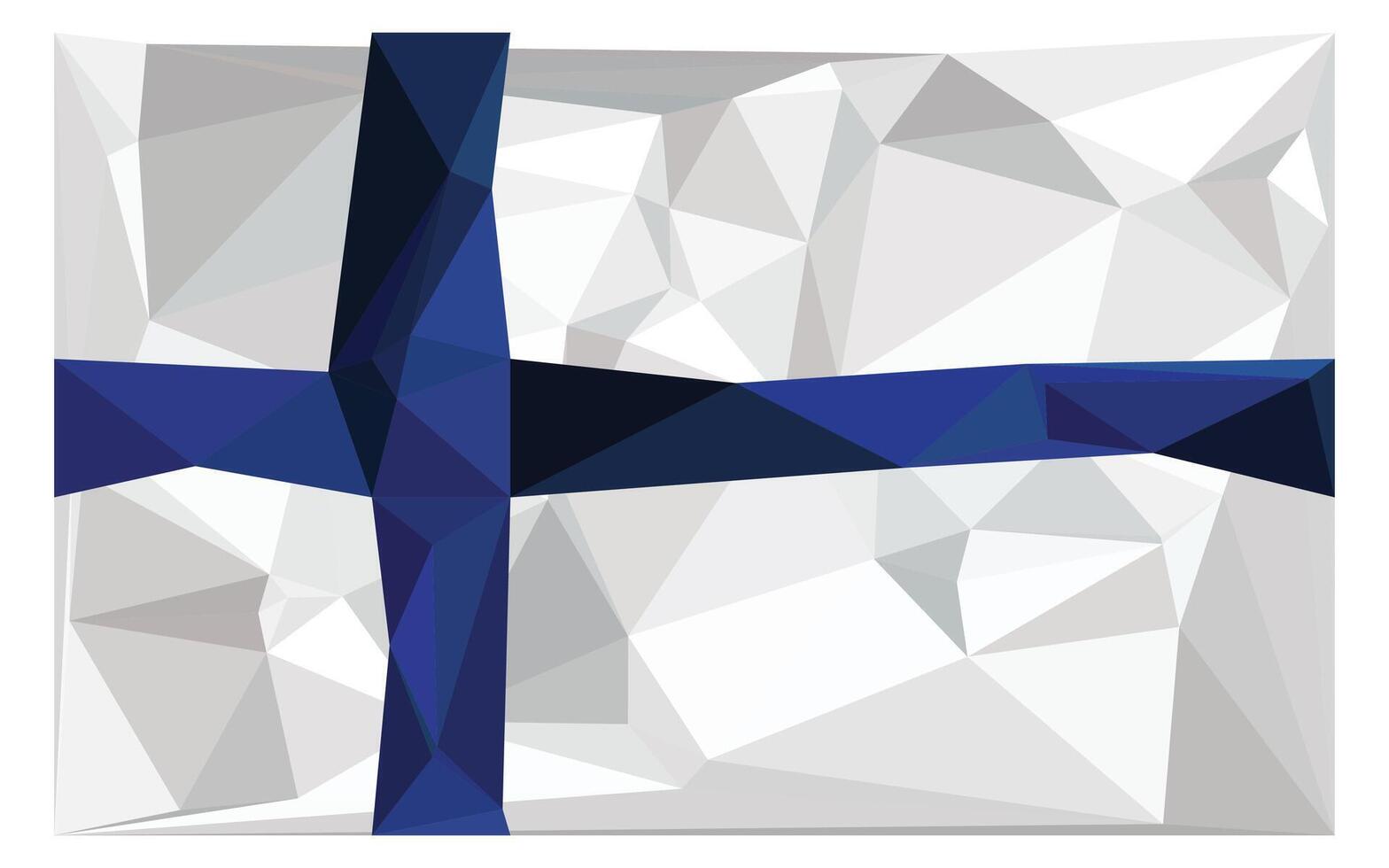 Finland Flag Realistic polygonal background vector