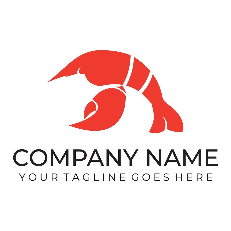 Unique logo image of cooked red lobster in restaurant style vector