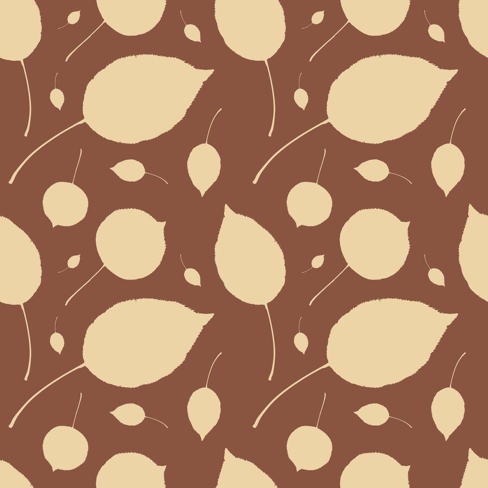 nature elements, autumn leaves seamless pattern, fall cozy pattern, birch leaves vector