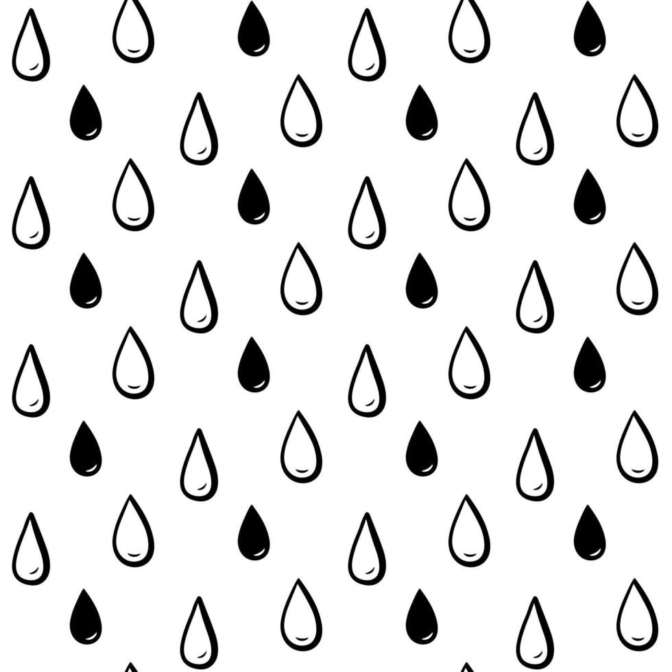 Doodle water drops seamless pattern. Hand drawn sketch background of droplets or tears. for print, web, mobile and infographics vector