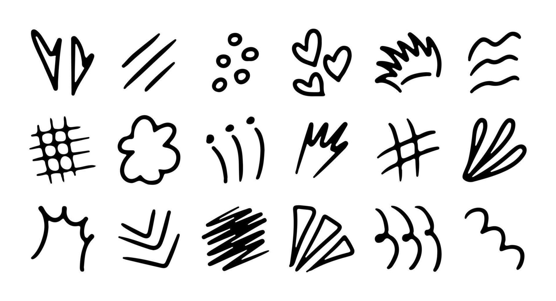 Hand drawn sparkle ray elements. Doodle surprise line frame for title headline illustration. Manga style vector