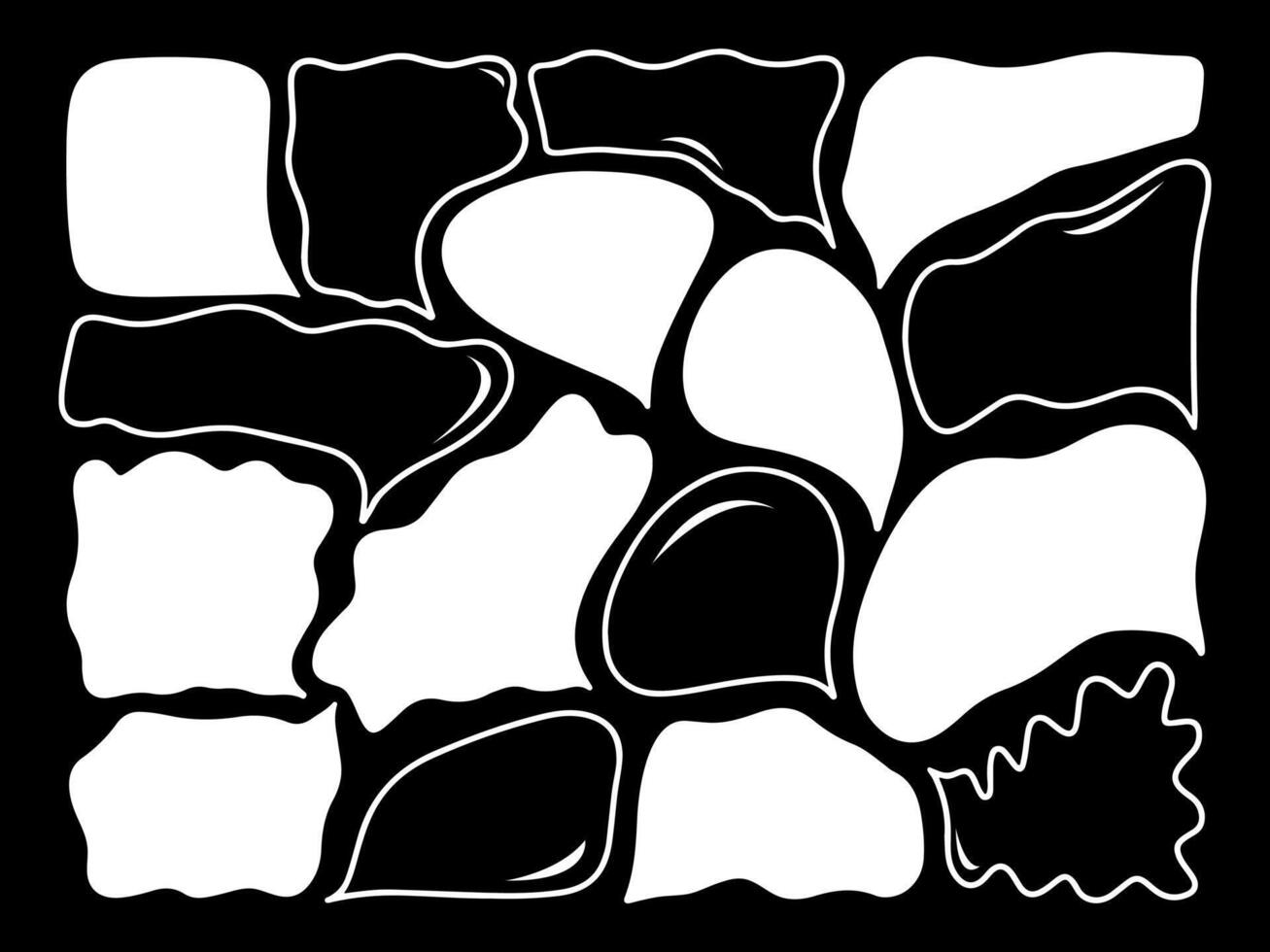 Hand drawn quote frames blank template collection. Doodle isolated text box. Empty minimalist speech bubbles. illustration on white background. vector