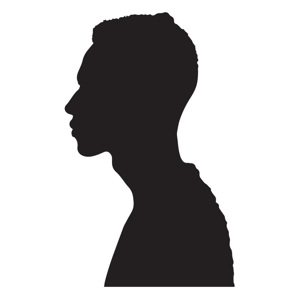 Silhouette of a African American Man silhouette on white background vector