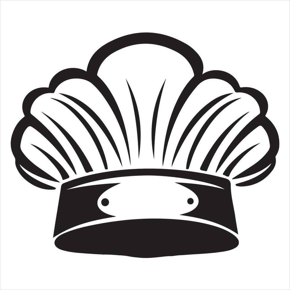 Chef hat silhouette white background vector