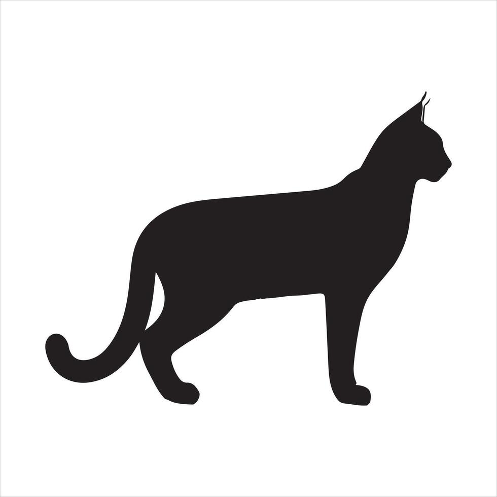 Bobcat silhouette on white background vector