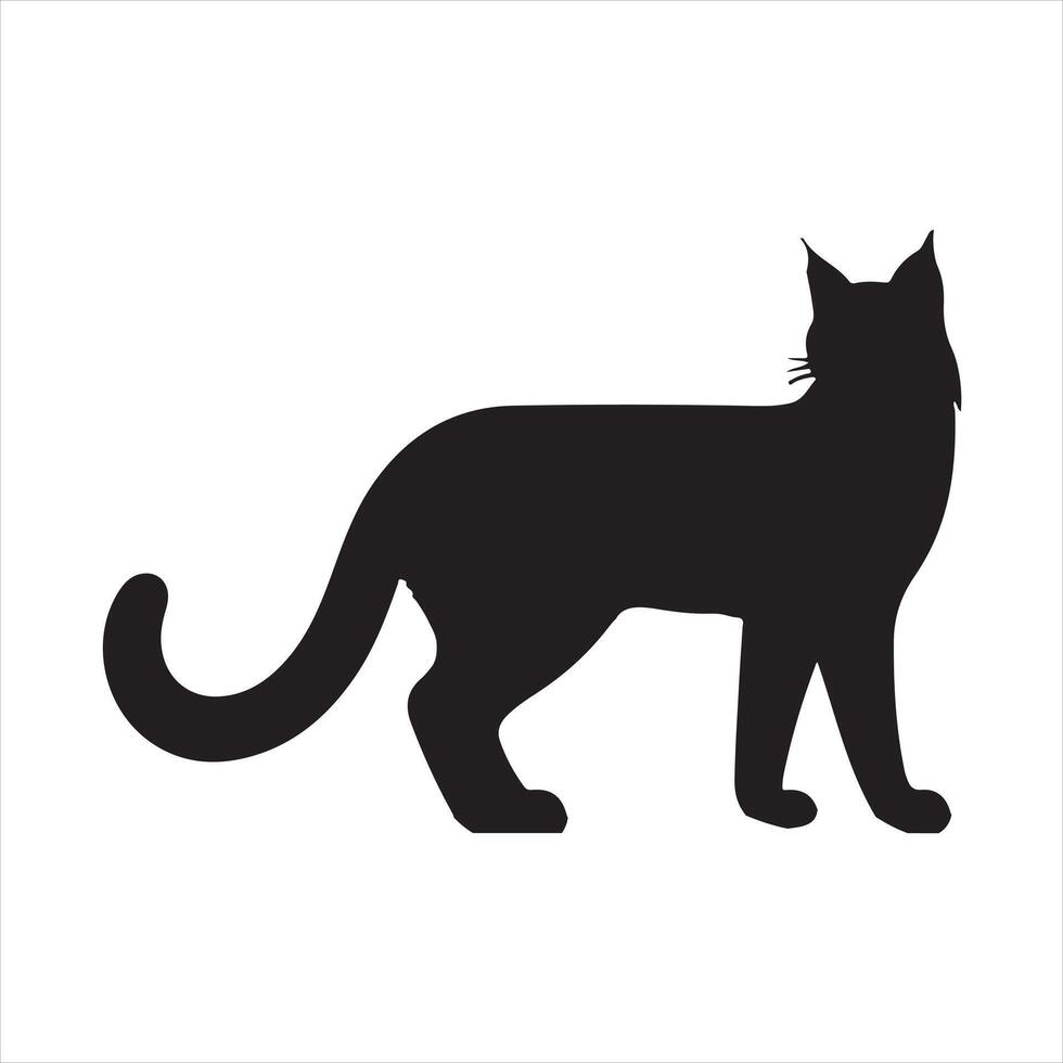 Bobcat silhouette on white background vector