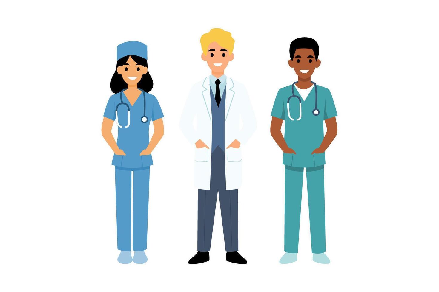 Diverse Medical Team of Doctors and Nurses vector