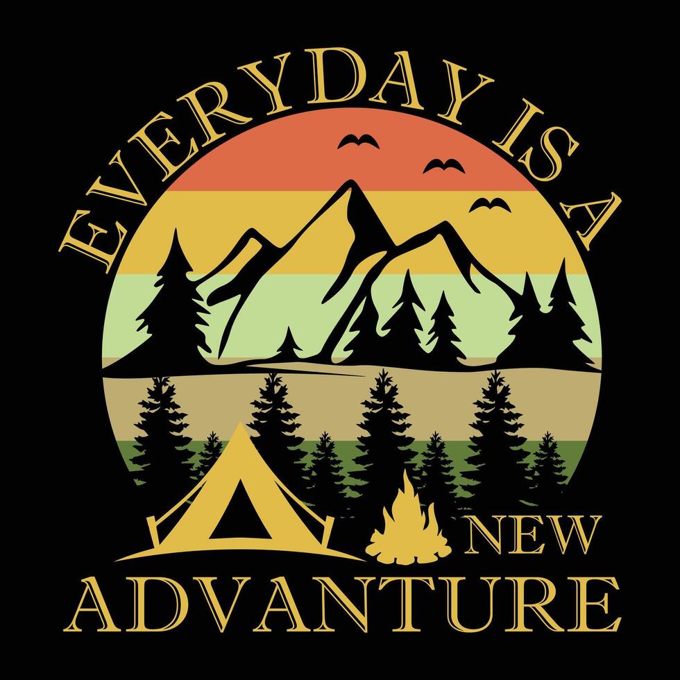 Camping T-Shirt Design vector