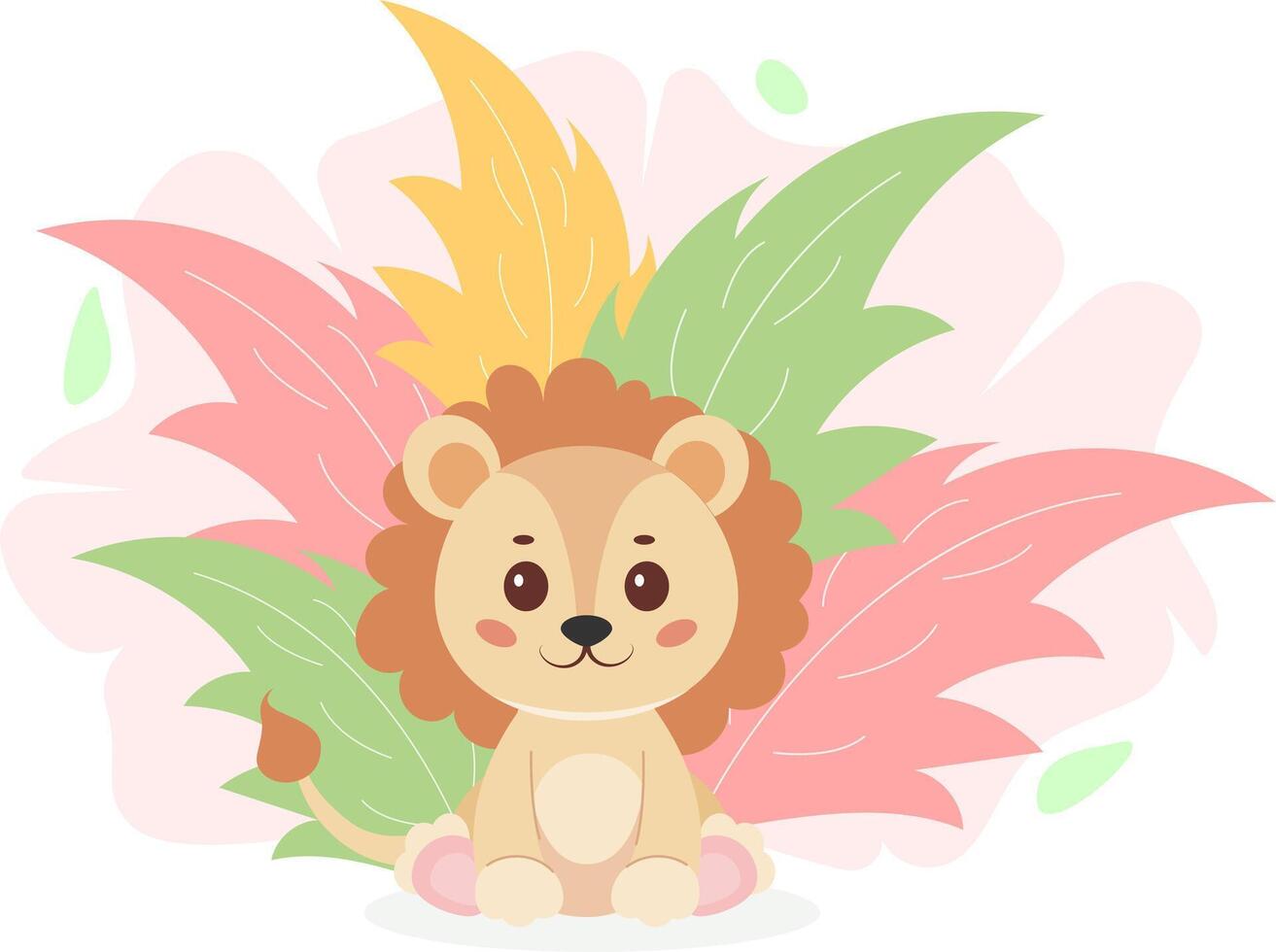 Cute Lion Cub. Children's Illustration vector